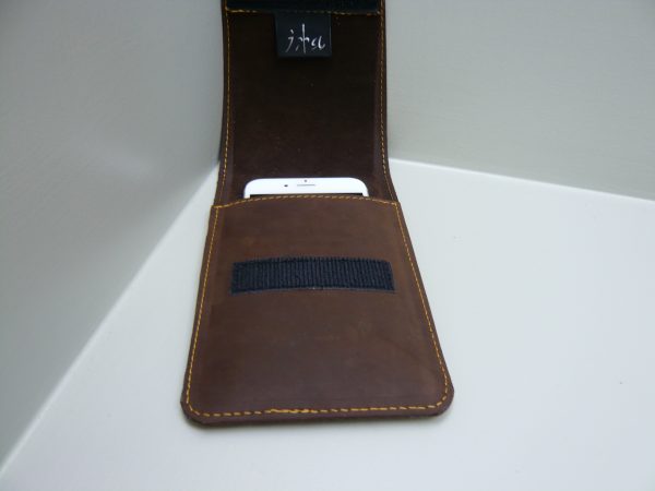 Smartphone cover bruin rundleder