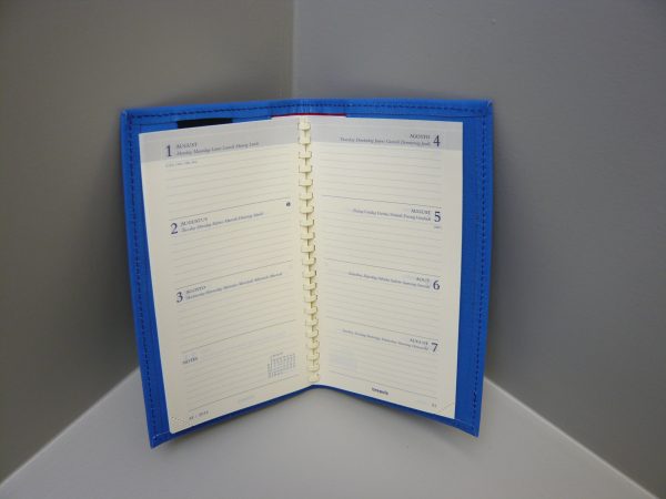 Agenda cover blauwleer 1/2A5