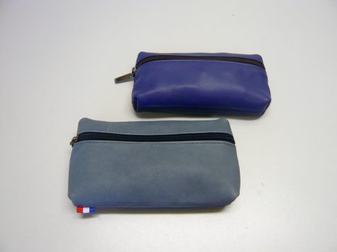 Etui rundleder blauw L