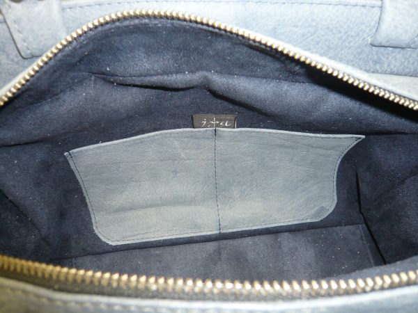 Handtas buffelleer lichtblauw