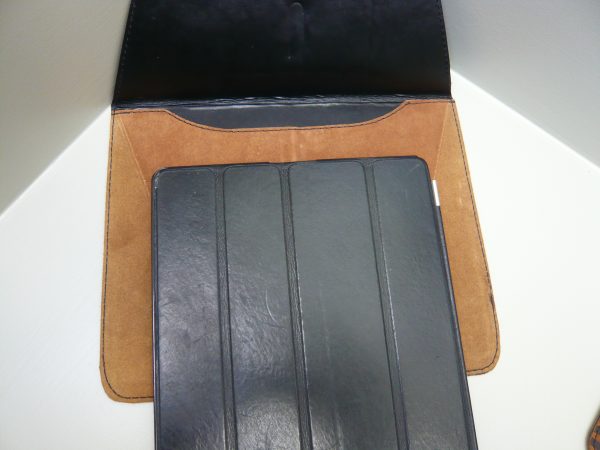 I pad cover leer bruin