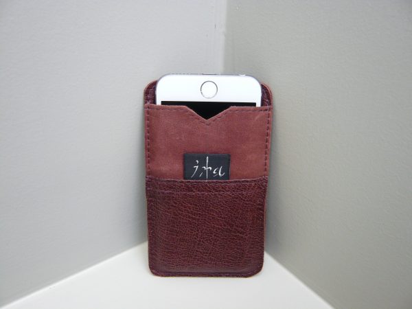 Smartphone cover kalfsleder bordeaux