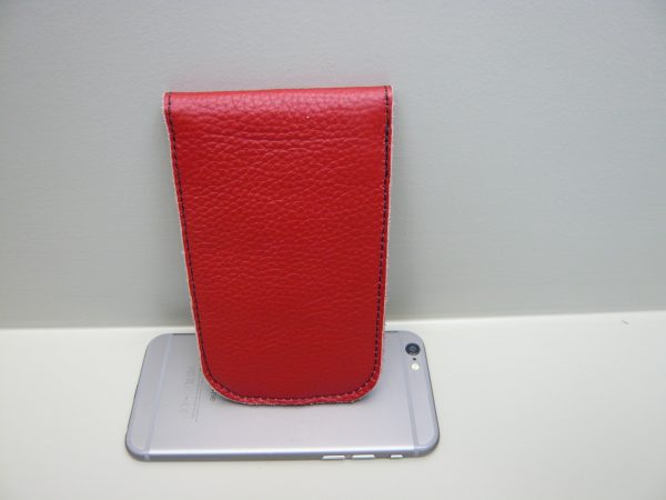 Smartphone cover rundleder zwart rood