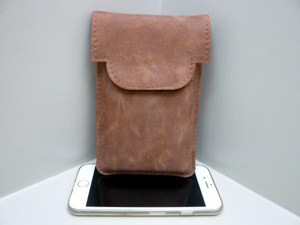 Smartphone cover rundleder cognacbruin