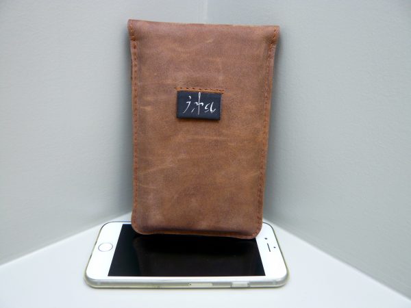 Smartphone cover rundleder cognacbruin