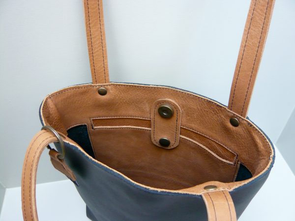 Schoudertas shopper rundleder zwart