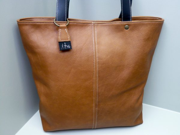 Handtas rundleder cognac kleur