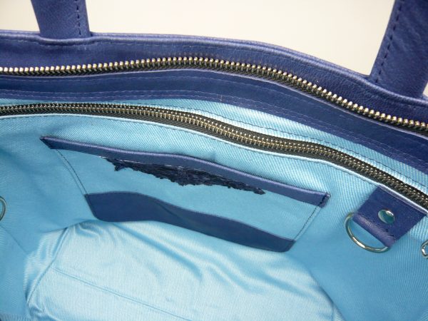 Vissenleder Laptoptas Baarsleder blauw