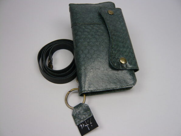 Visleer Nijlbaars clutch groen