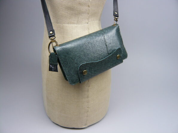 Visleer Nijlbaars clutch groen