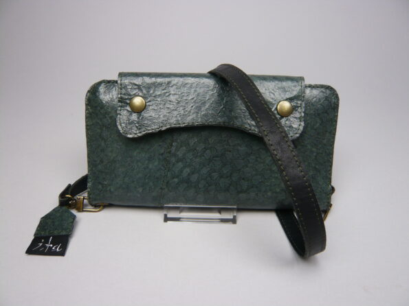 Visleer Nijlbaars clutch groen