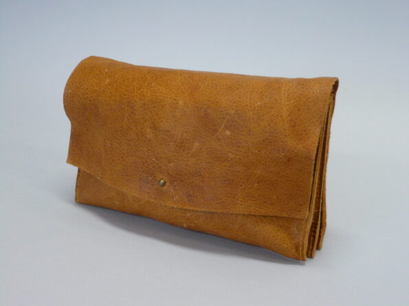 Portemonnee tasje rundleder cognac