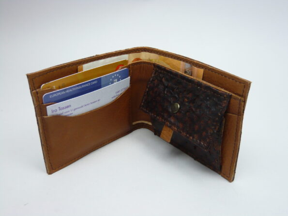 Billfold zalmleer cognac