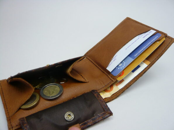 Billfold zalmleer cognac