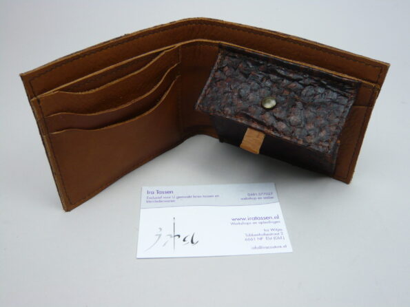 Billfold zalmleer cognac