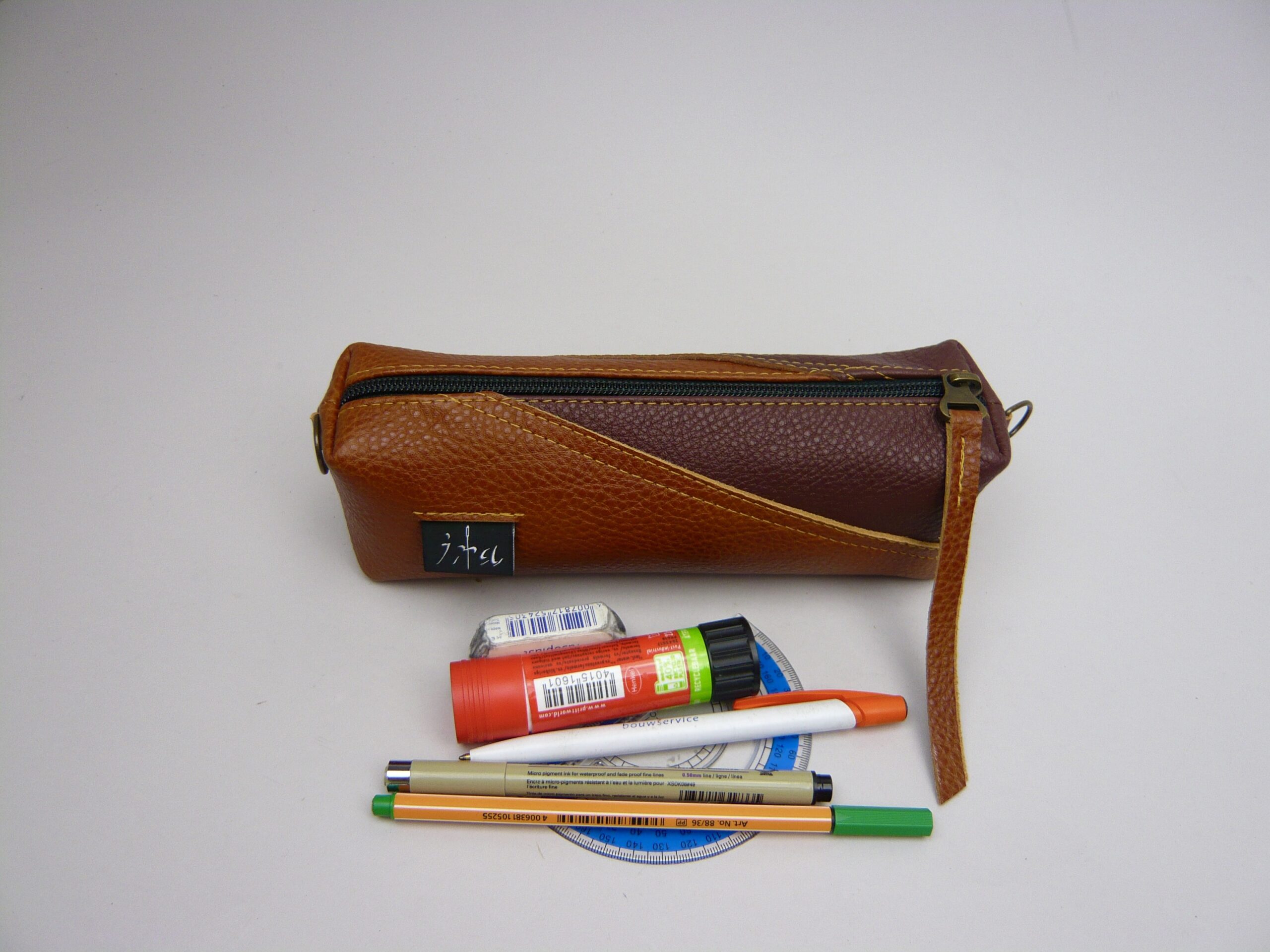 Etui cognac bruin leer Etui cognac bruin leer