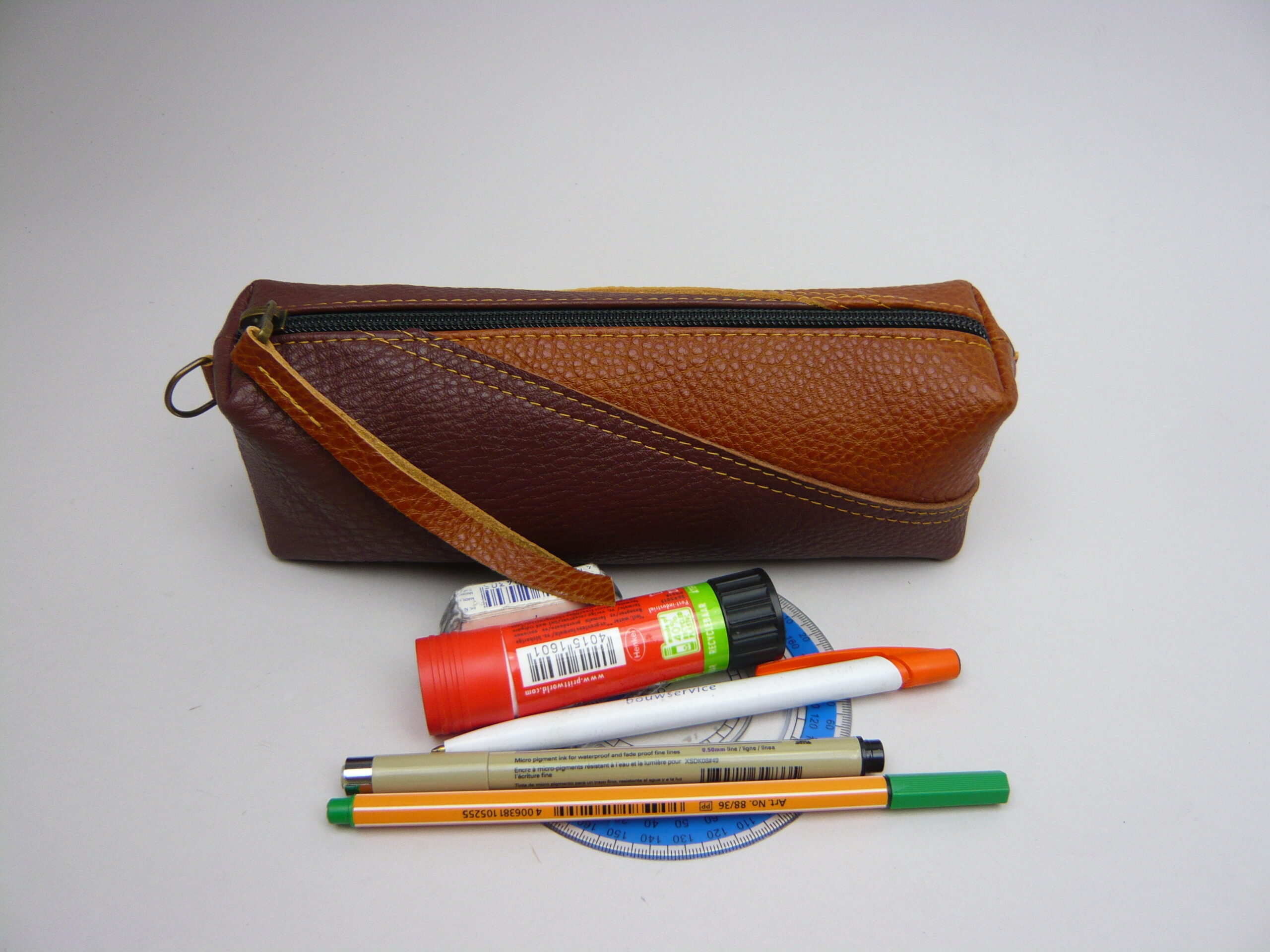 Etui cognac bruin leer Etui cognac bruin leer